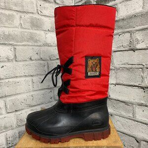 Kodiak Vintage Winter Snow Boots Mens 7 Red Thermal Lining Waterproof Retro 80s